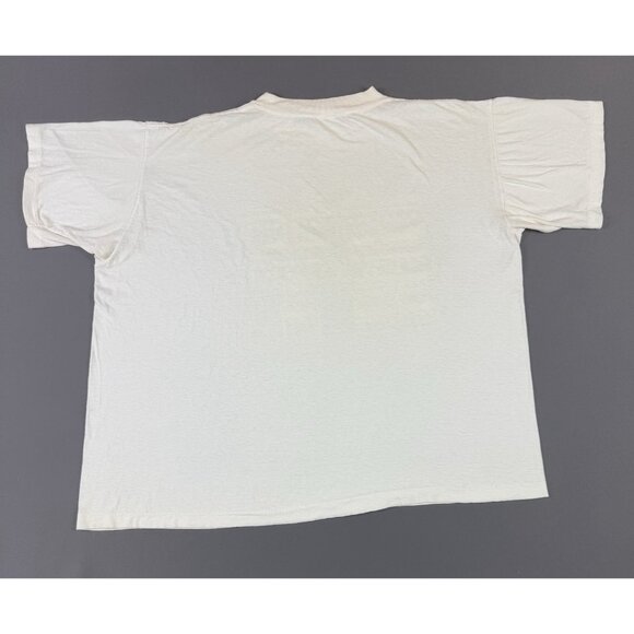 Vintage 90s New York NY Spell Out Art Logo Pattern Tribal White Shirt Short Heel - Picture 2 of 15